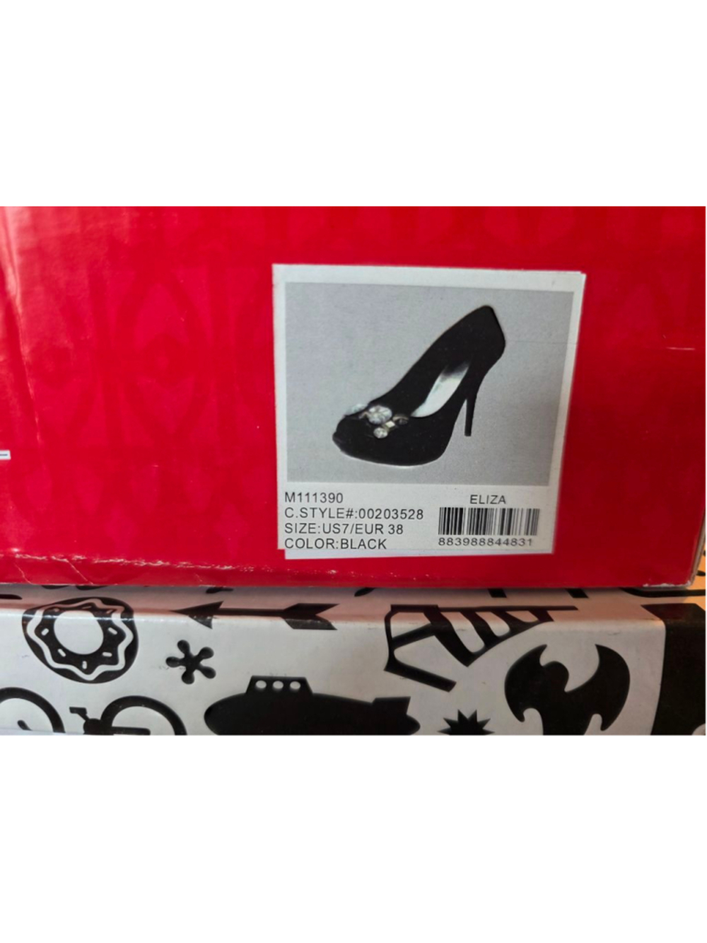 Women's MINX Black Embellished Peep Toe Heels Size 7 new in box sexy shoes fancy - Picture 7 of 7